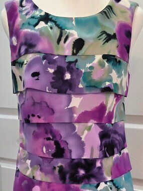 Dress Barn, Multicolor, Layered panel front Dress